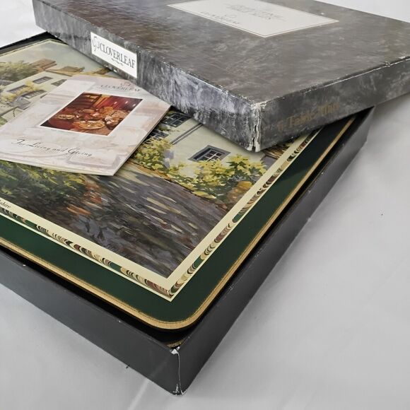 Vintage Cloverleaf Traditional Table Mats Collection Of Homes Cork Back UK - Picture 11 of 11